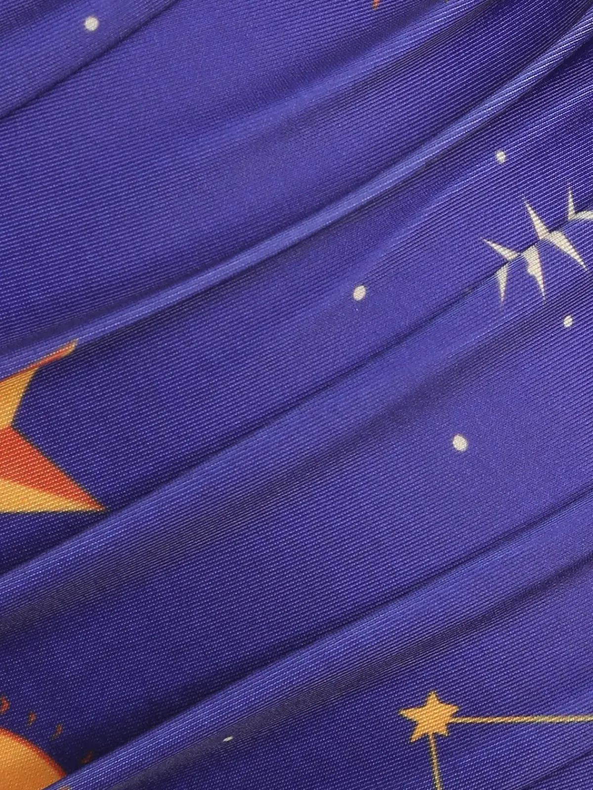 Clearance Retro Stage Purple 1940s Sun Moon Stars Lace-Up Swimsuit