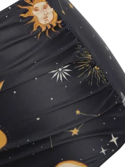 Clearance Retro Stage Purple 1940s Sun Moon Stars Lace-Up Swimsuit