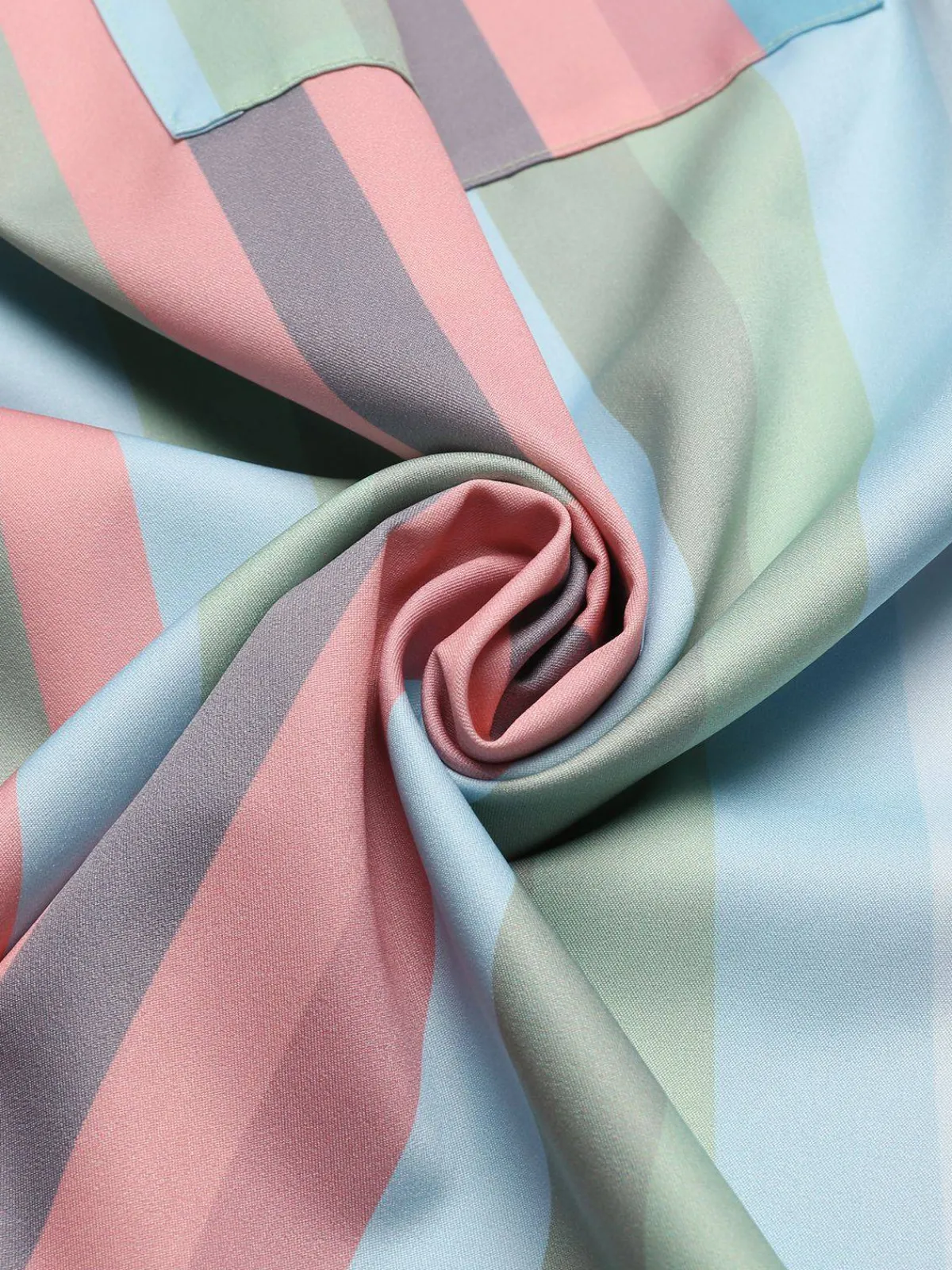 Discount Retro Stage 1950s Stripe Pocket Swing Dress Rainbow