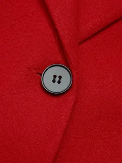Outlet Retro Stage 1950s Lapel Button Pocket Coat Red & Black