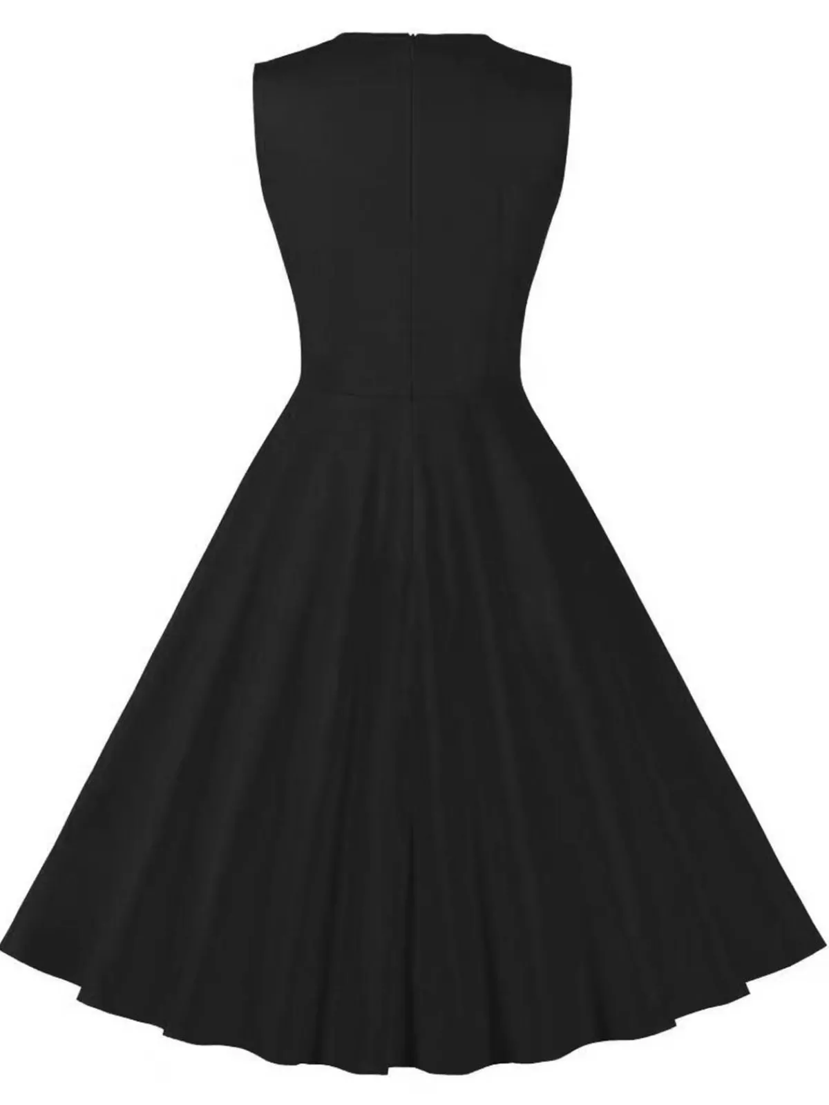 Fashion Retro Stage Red & Black 1950s Plaid V-Neck Dress