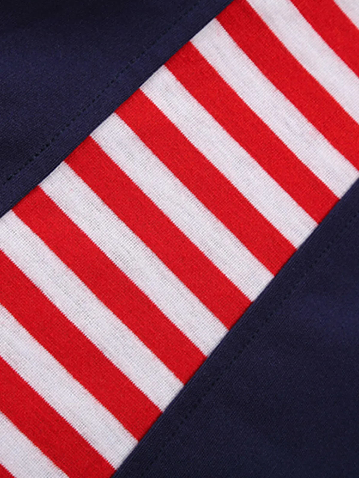 Clearance Retro Stage 1970s Stripe Patchwork Swing Dress Red & Blue