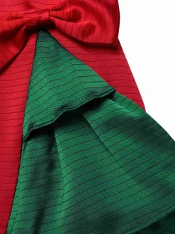 Best Retro Stage & Green 1950s Chrismtas Tree Off-Shoulder Dress Red