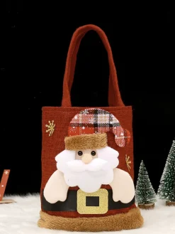 New Retro Stage Red Christmas 3D Gift Candy Handbag