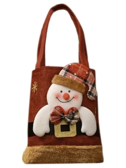 New Retro Stage Red Christmas 3D Gift Candy Handbag