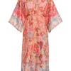 Online Retro Stage Red Floral Bohemian Lace-Up Cover Up