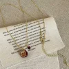 New Retro Stage Red Pomegranate Pendant Necklace