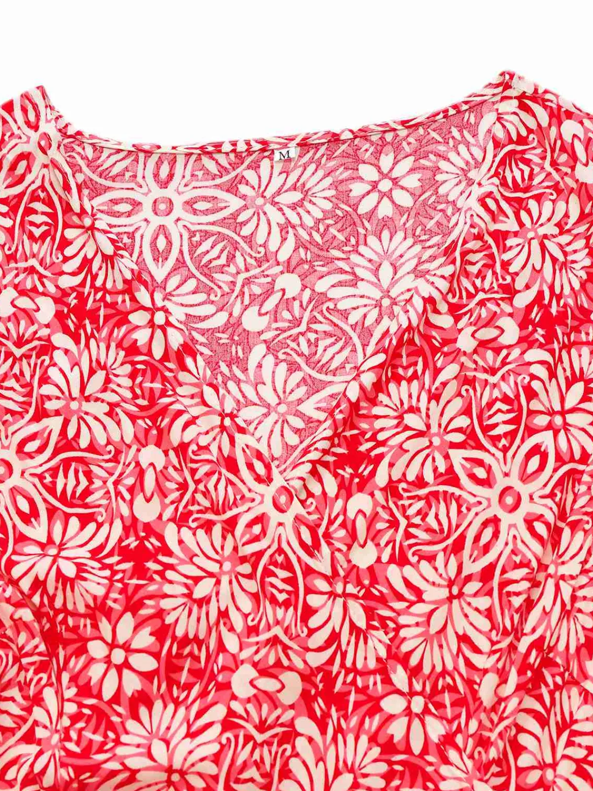 Best Retro Stage 1940s Boho Floral Wrap Dress Red