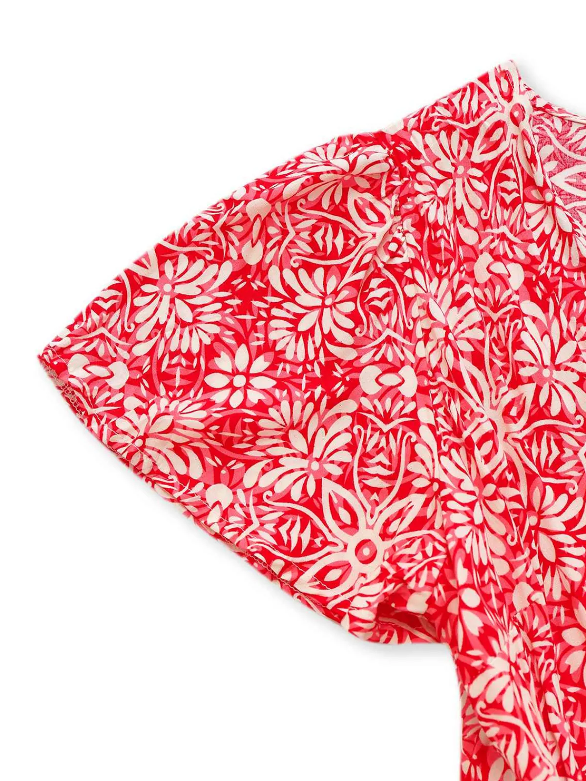 Best Retro Stage 1940s Boho Floral Wrap Dress Red