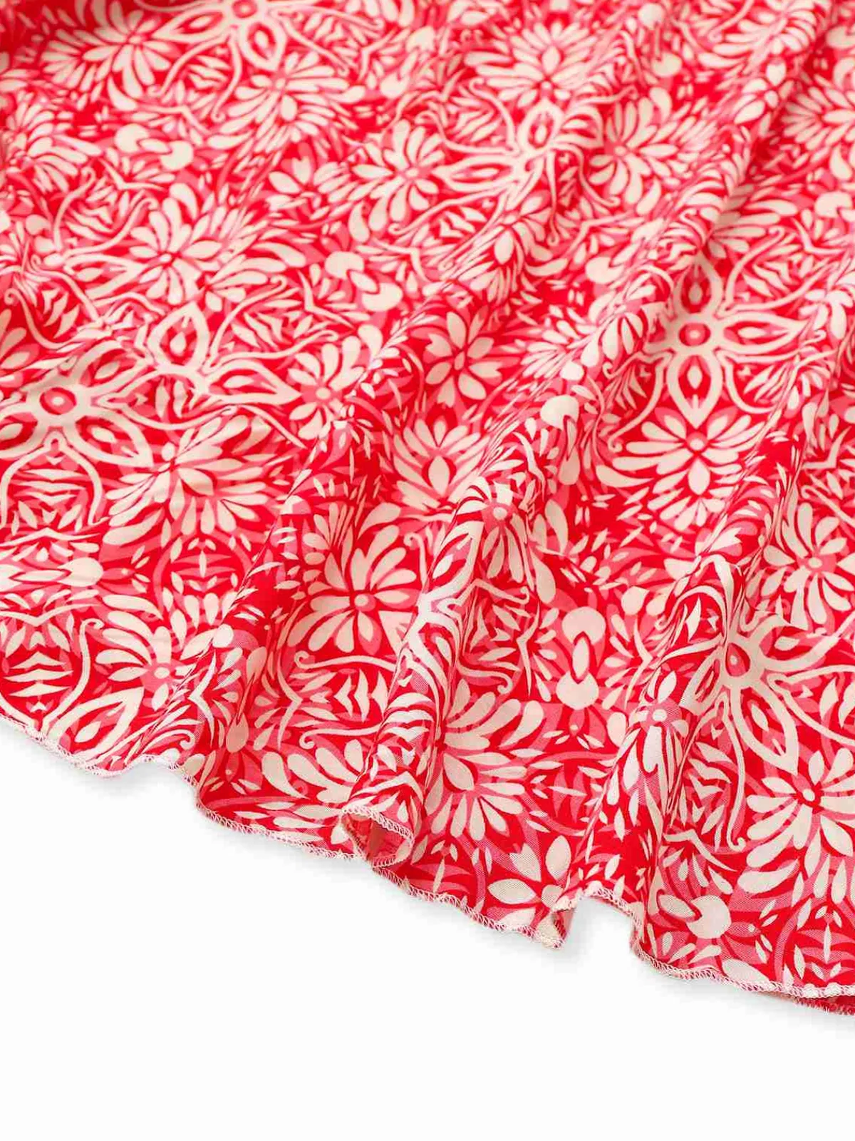 Best Retro Stage 1940s Boho Floral Wrap Dress Red