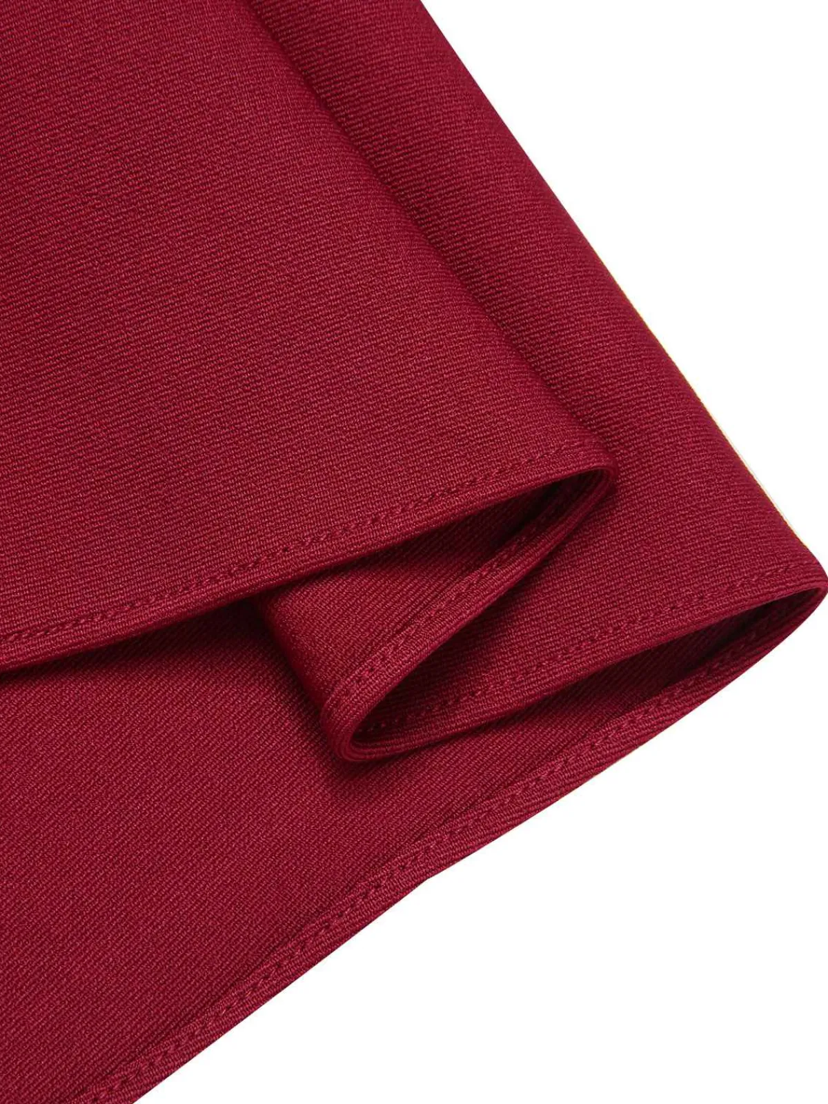 Fashion Retro Stage 1940s Buttoned Solid Skirt Red