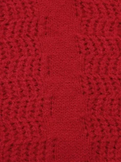 Hot Retro Stage 1980s Christmas Bowknot Crop Sweater Red