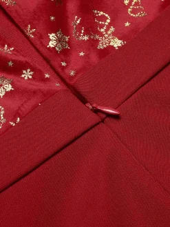 Best Retro Stage 1930s Christmas Elk Gilded Velvet Jumpsuit Red