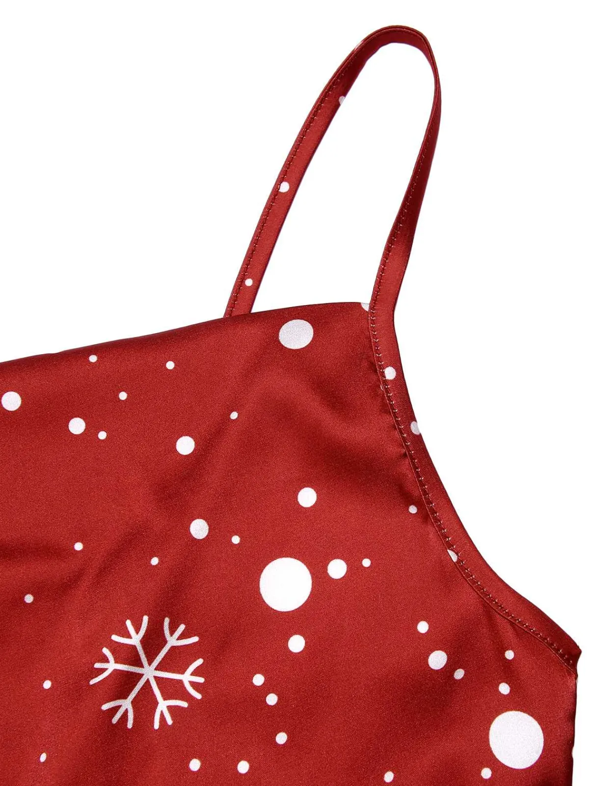 Hot Retro Stage 1930s Christmas Strap Snowflake Mermaid Dress Red
