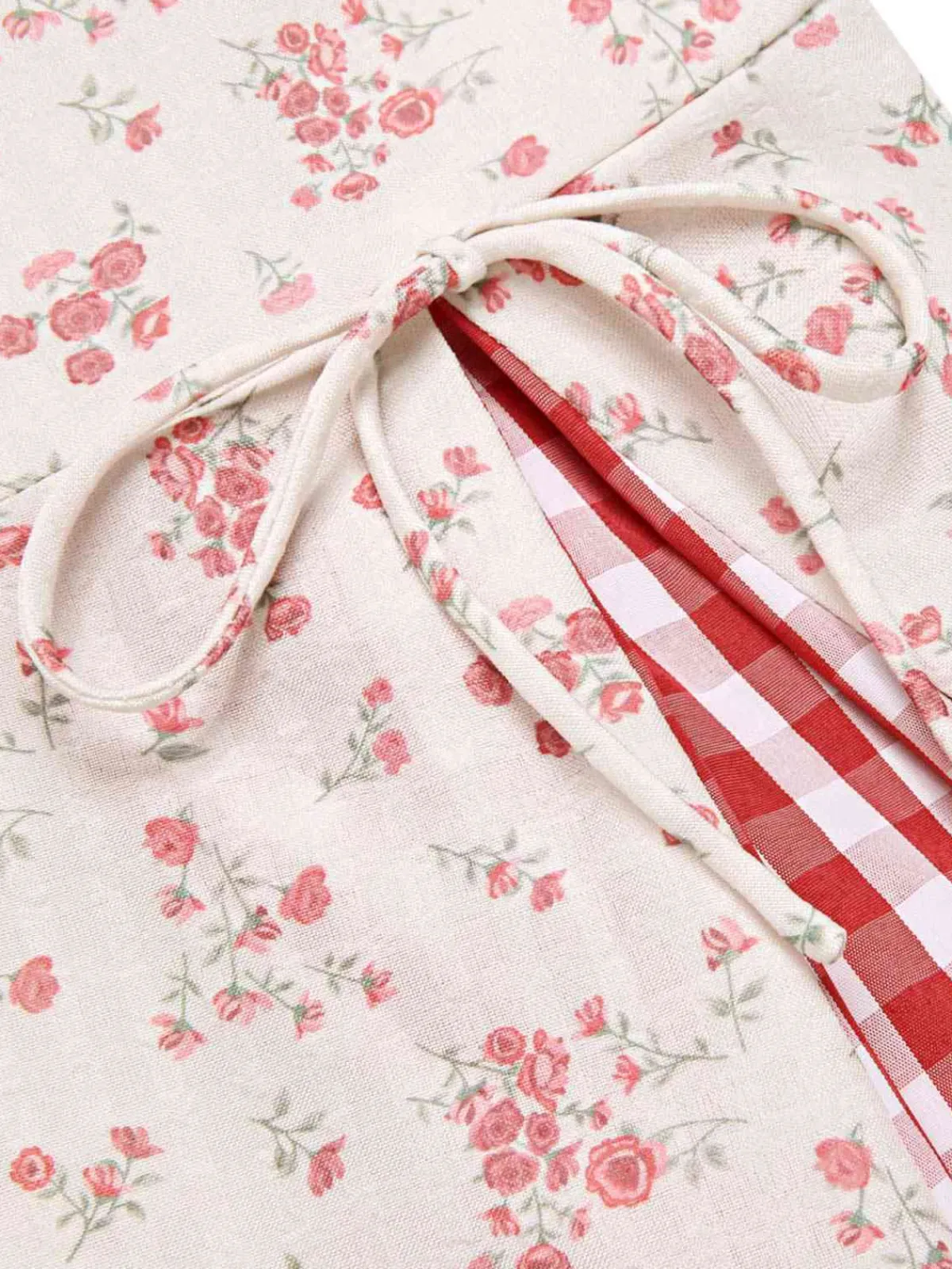 Discount Retro Stage 1950s Countryside Floral Plaid Halter Dress Red