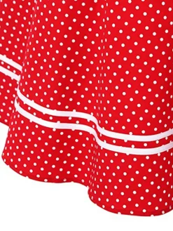 Hot Retro Stage 1950s Halter Polka Dot Dress Red