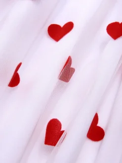 Online Retro Stage 1950s Heart Bow Sleeveless Dress Red