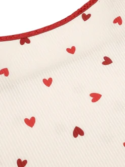 Online Retro Stage 1930s Heart Pajama Set Red