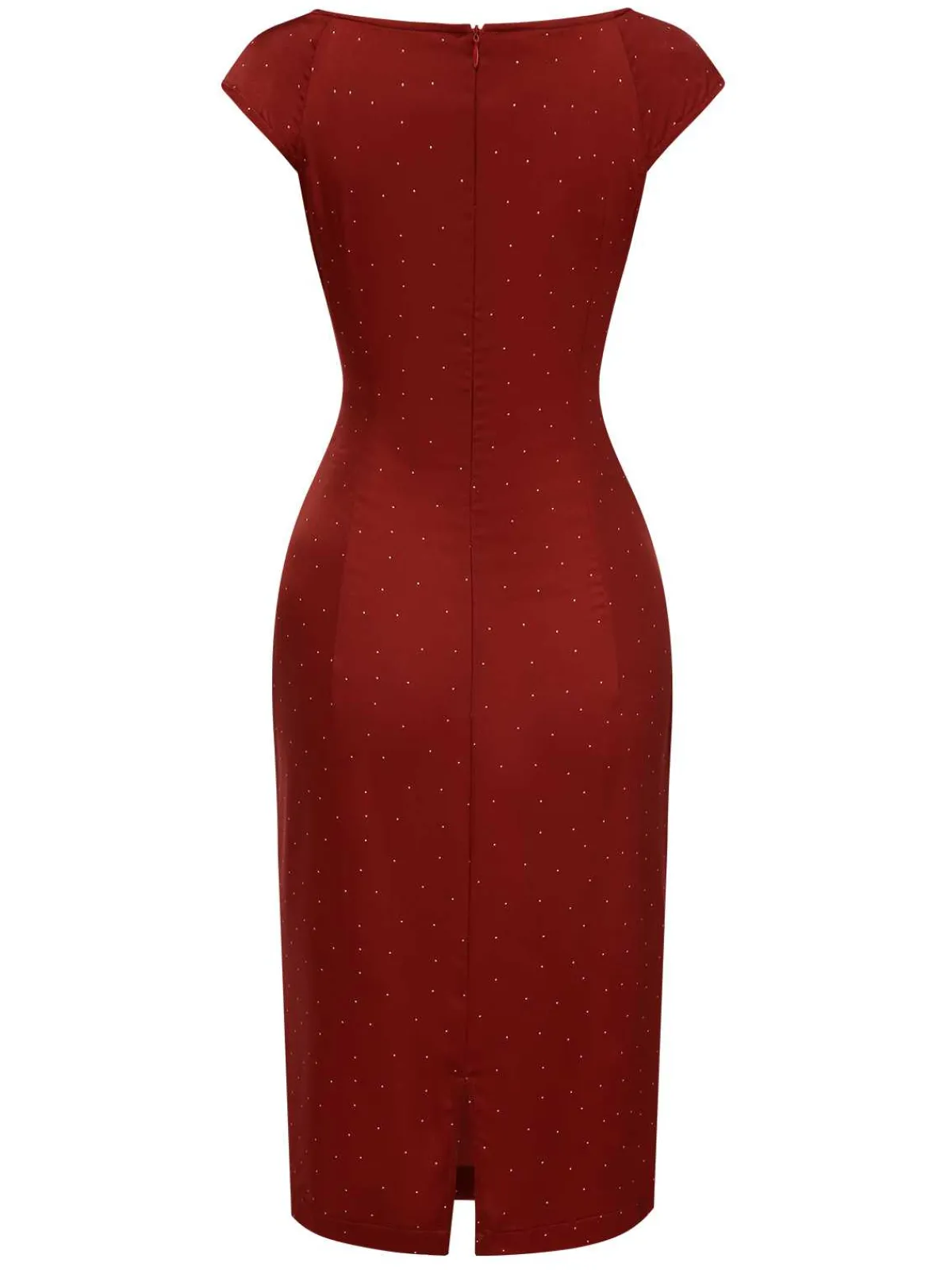 Outlet Retro Stage Red 1960s Hollow Out Button Satin Dress True Red