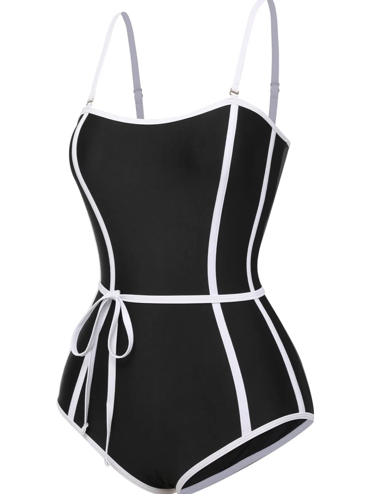 New Retro Stage Red 1960s Lined Sling One-Piece Swimsuit