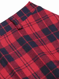 Online Retro Stage 1940s Plaid Belted A-Line Skirt Red