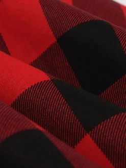 Fashion Retro Stage 1950s Plaid Bowknot Swing Dress Red