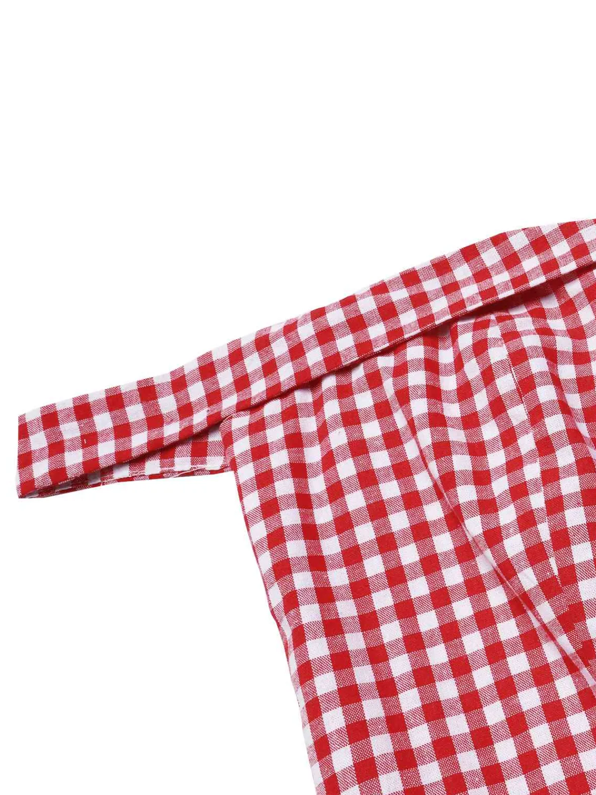 Best Retro Stage 1950s Plaid Off-Shoulder Swing Dress Red
