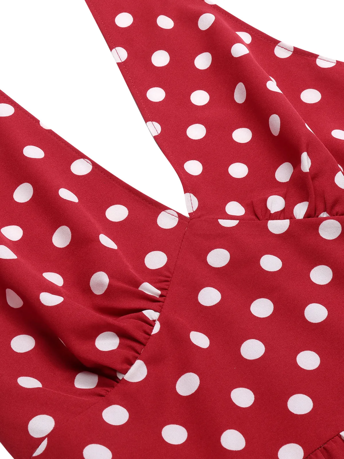 Outlet Retro Stage Red 1950s Polka Dot Halter Dress