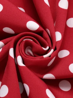 Outlet Retro Stage Red 1950s Polka Dot Halter Dress