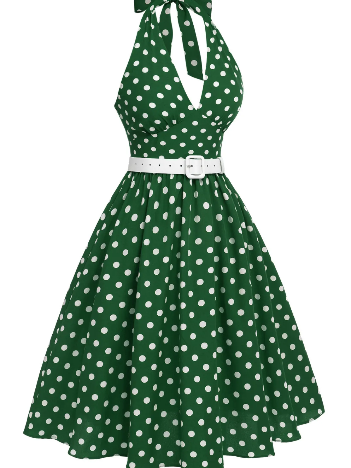 Outlet Retro Stage Red 1950s Polka Dot Halter Dress