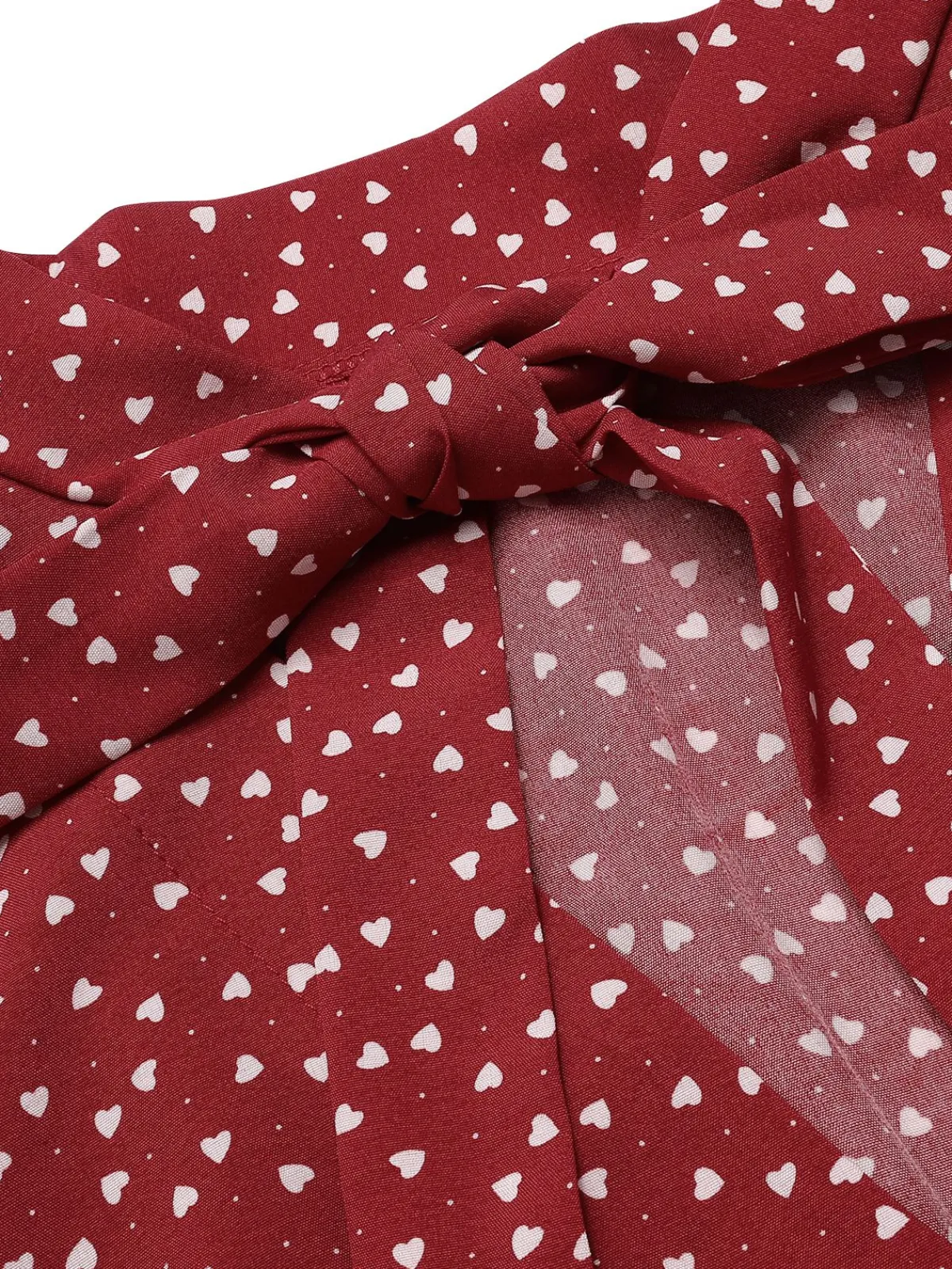 New Retro Stage 1940s Polka Dot Lace-Up Chiffon Blouse Red