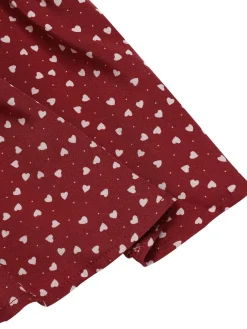 New Retro Stage 1940s Polka Dot Lace-Up Chiffon Blouse Red