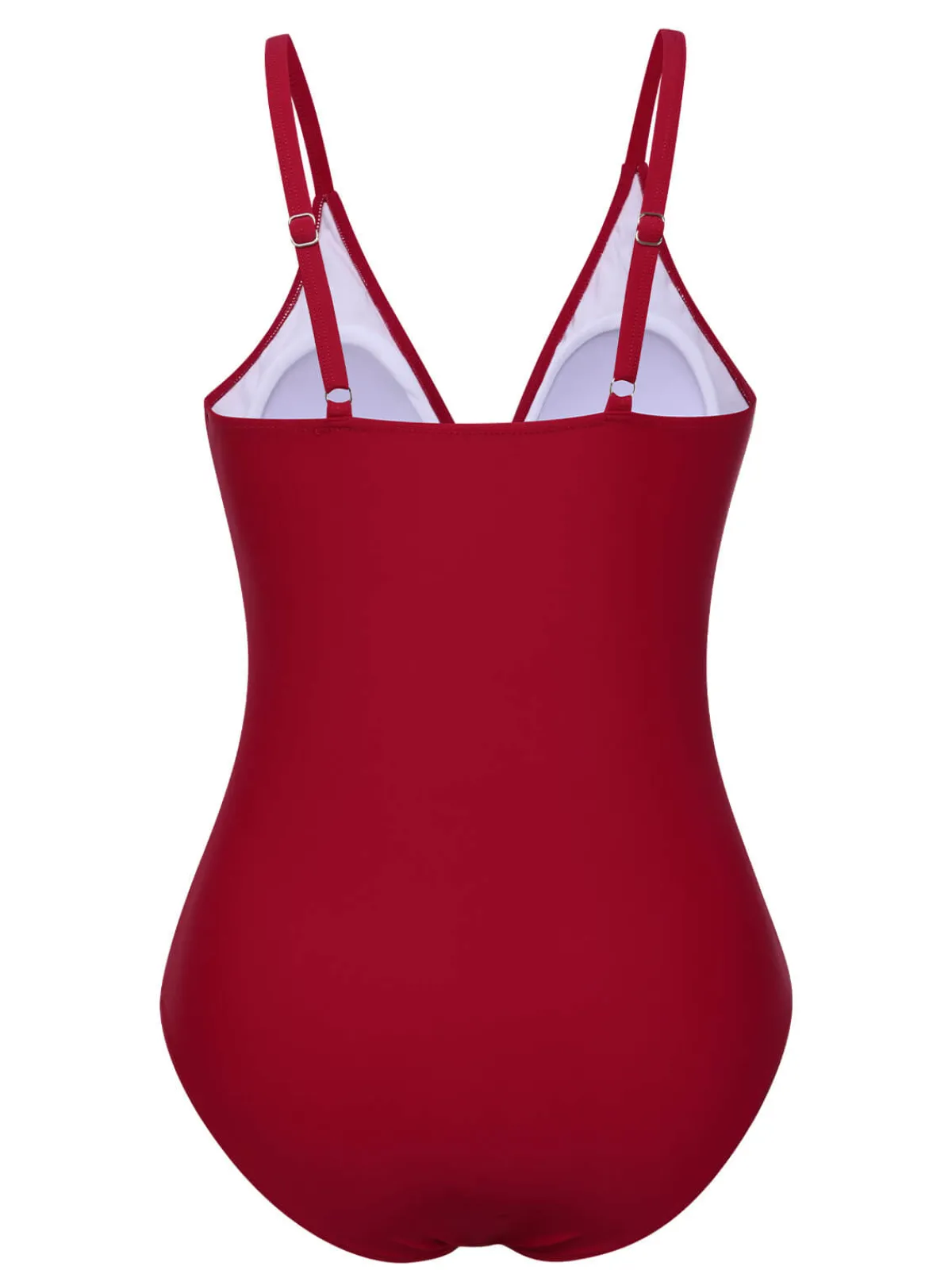 Clearance Retro Stage 1960s Polka Dot Patchwork Swimsuit Red