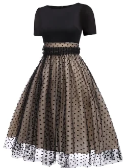 Hot Retro Stage Red 1950s Polka Dot Swing Vintage Dress