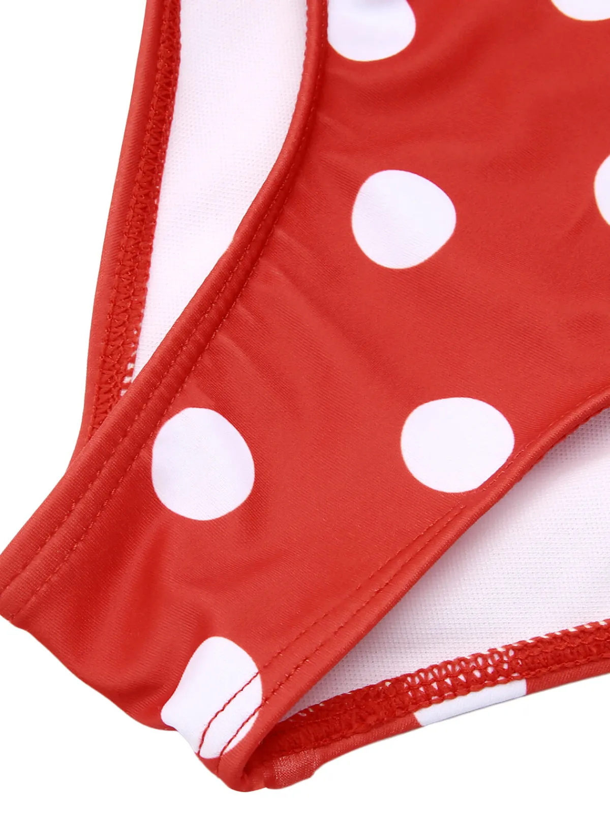 Online Retro Stage 1930s Polka Dot V-Neck Swimsuit Red