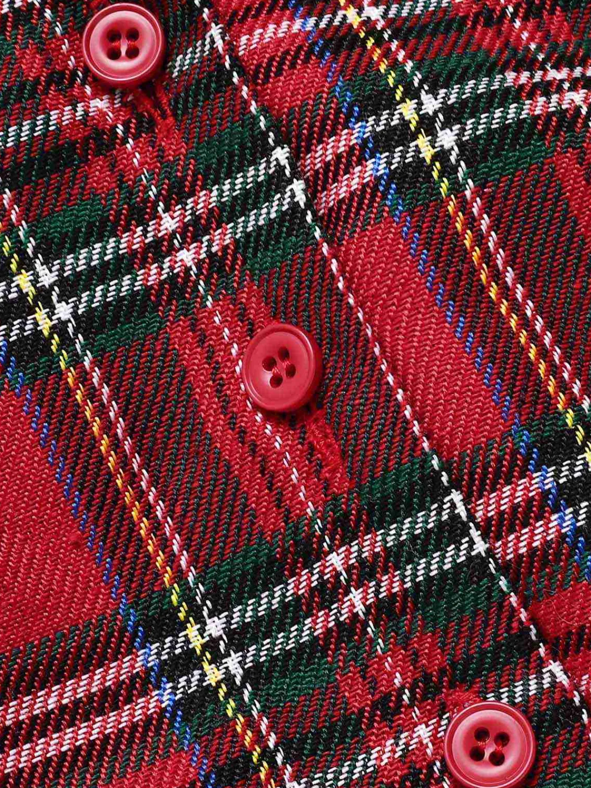 Discount Retro Stage 1940s Scottish Plaid Cropped Shirt Red