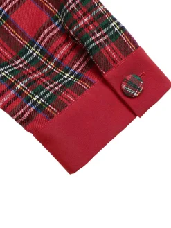 Discount Retro Stage 1940s Scottish Plaid Cropped Shirt Red