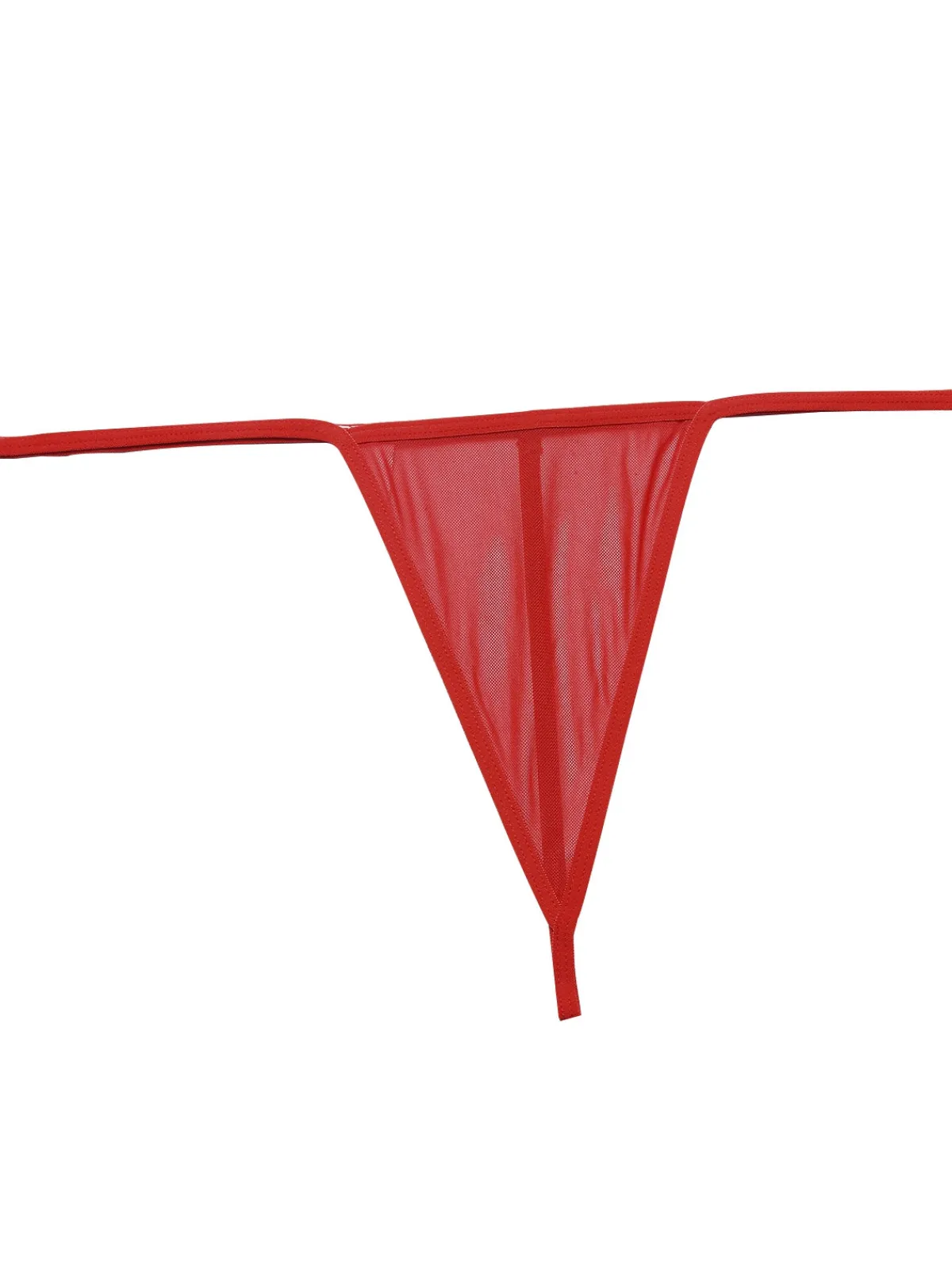 Online Retro Stage 1970s Sheer Lace-Up Nightgown Red