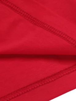 Online Retro Stage 1960s Shirring Bow Solid Wrap Dress Red