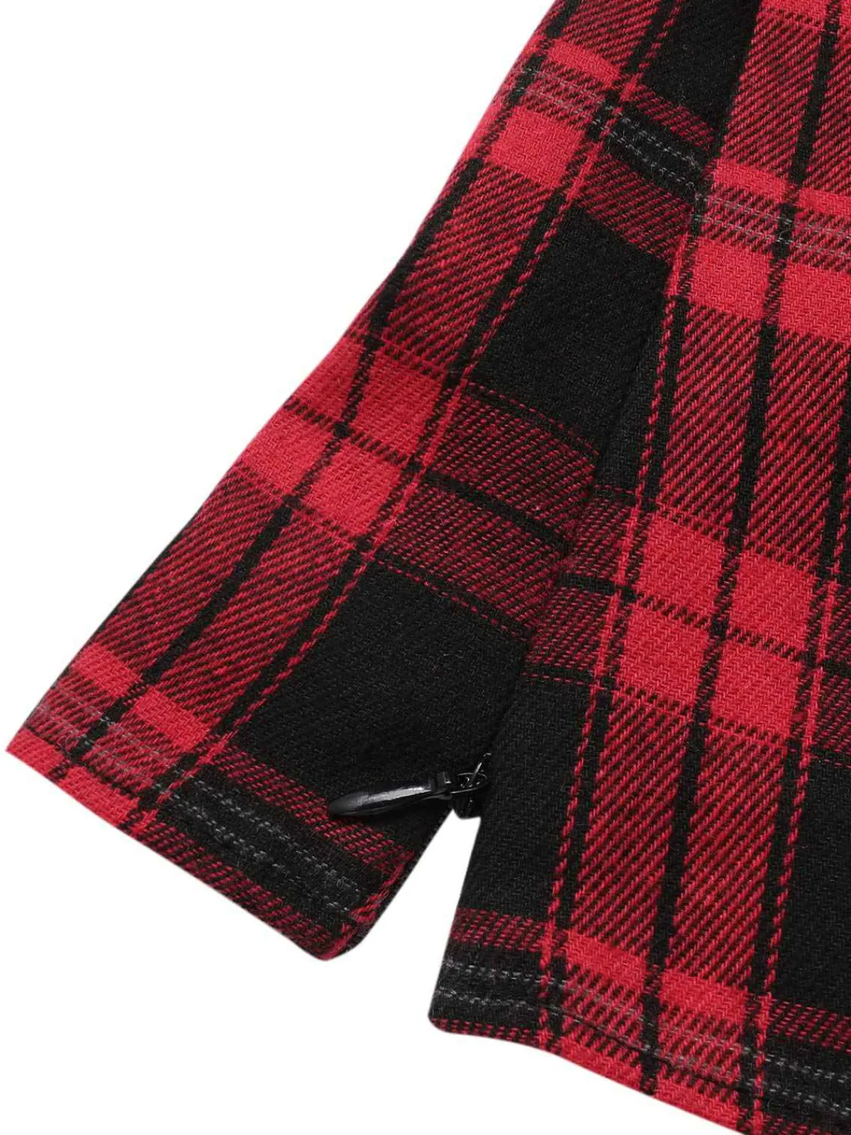 Online Retro Stage 1930s Shirt Collar Gingham Plaid Top Red
