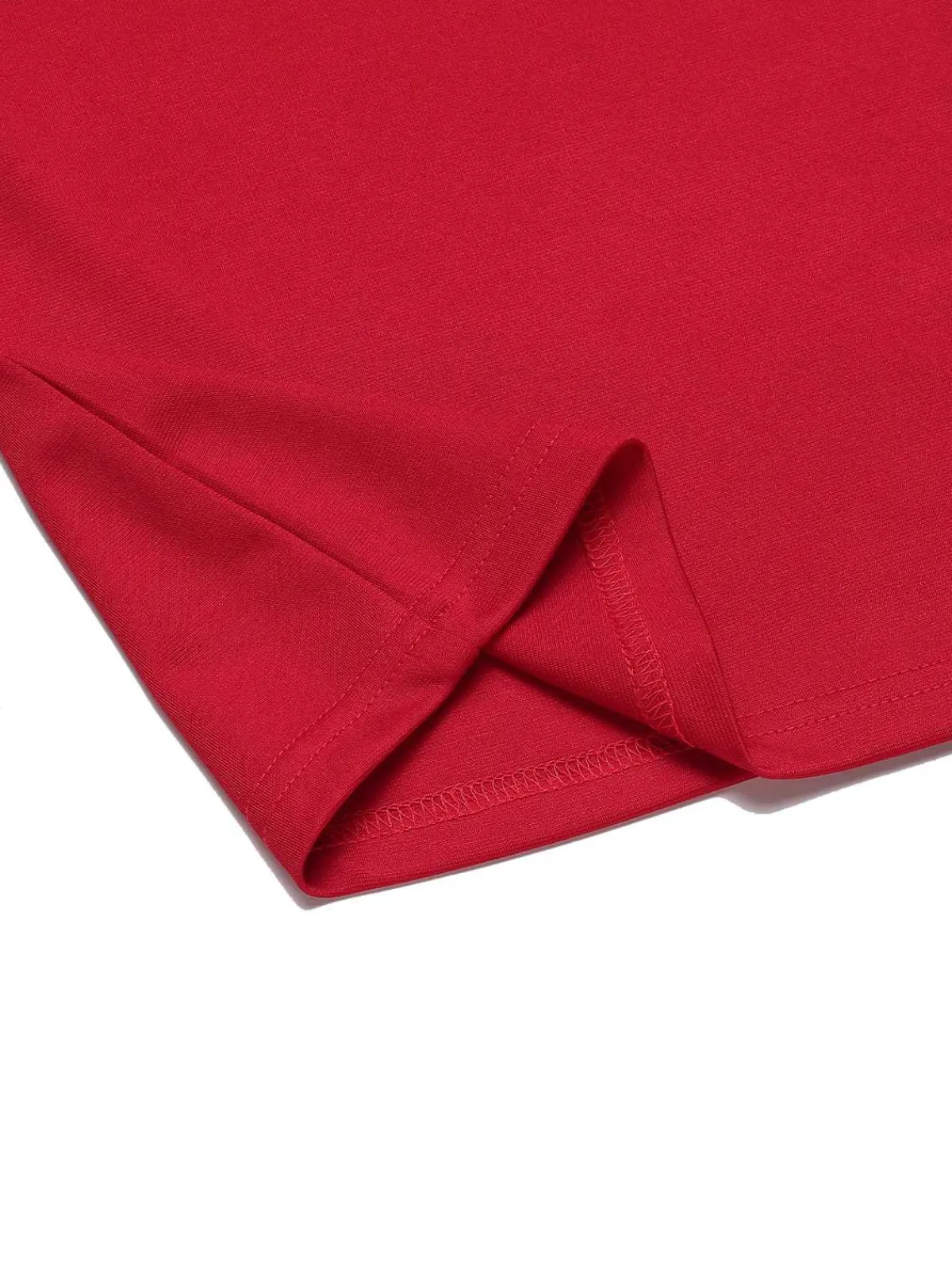 Clearance Retro Stage 1940s Solid Half Sleeves Lapel Top Red