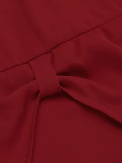 Clearance Retro Stage 1960s Solid Halter Bodycon Dress Red