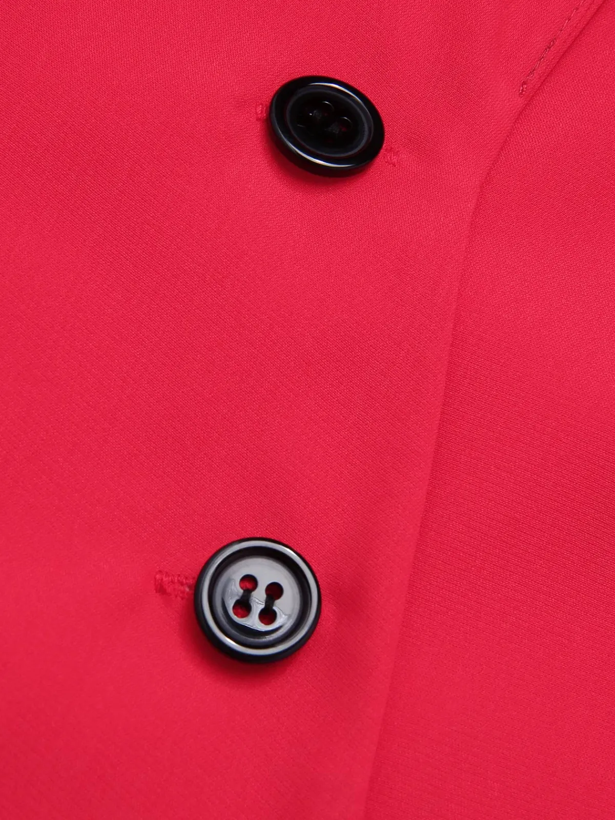 Fashion Retro Stage 1940s Solid Lapel Button-Down Blouse Red