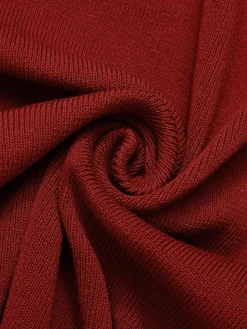 New Retro Stage Red 1960s Solid Pearl Knitted Sling Dress