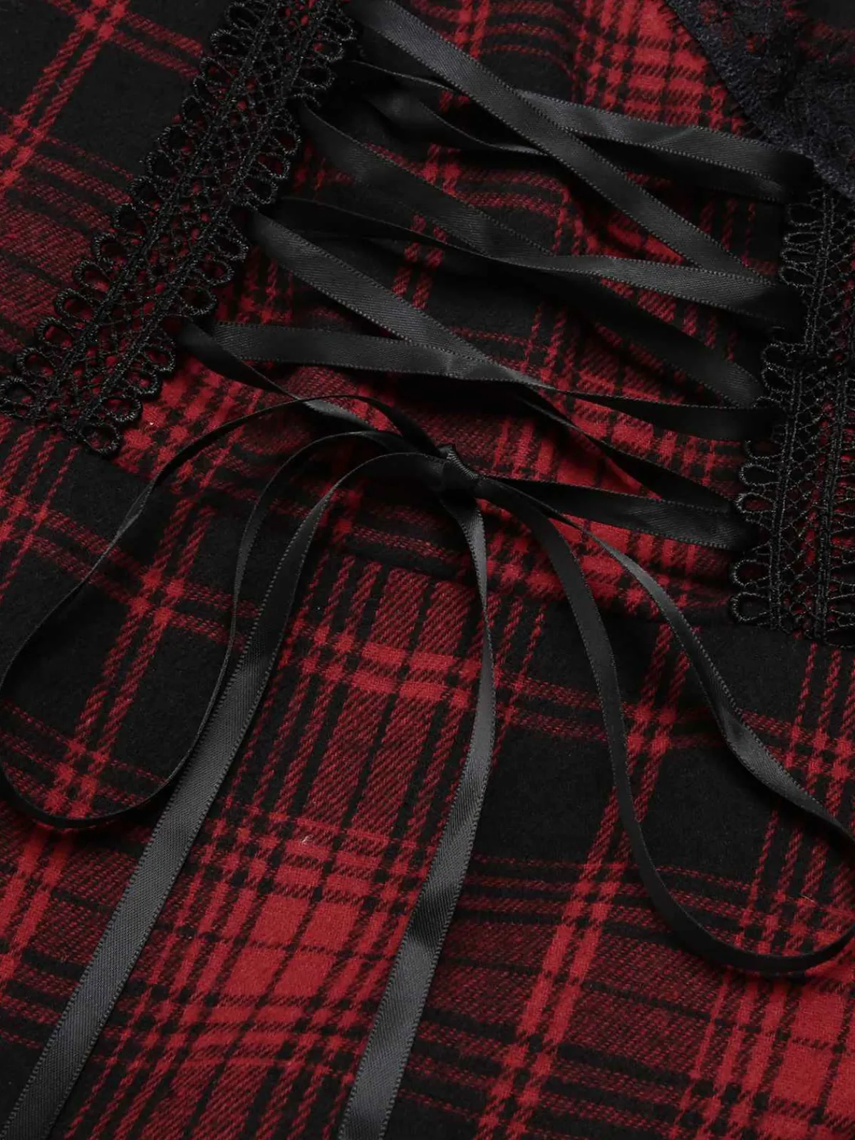 Outlet Retro Stage 1950s Spaghetti Straps Plaid Irregular Hem Dress Red
