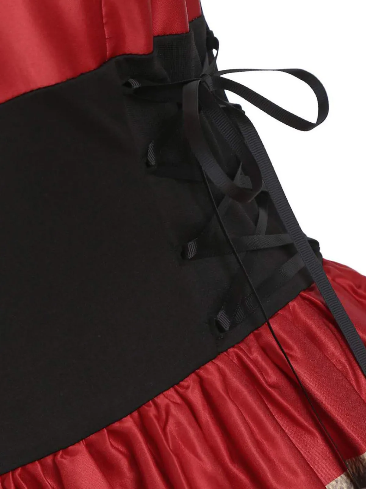 Online Retro Stage 1950s Strap Poker Costume Dress Red