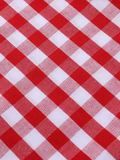 Best Retro Stage 1950s Strawberry Plaid Suspender Romper Red