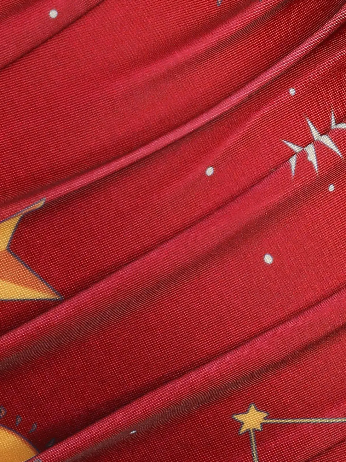 Outlet Retro Stage Red 1940s Sun Moon Stars Lace-Up Swimsuit