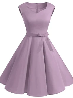 Online Retro Stage Red 1950s Sweetheart Swing Dress