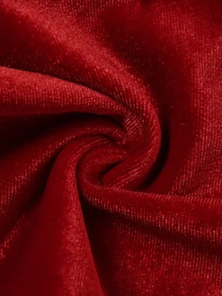 New Retro Stage Red 1930s Velvet Lace Mermaid Skirt Deep Red